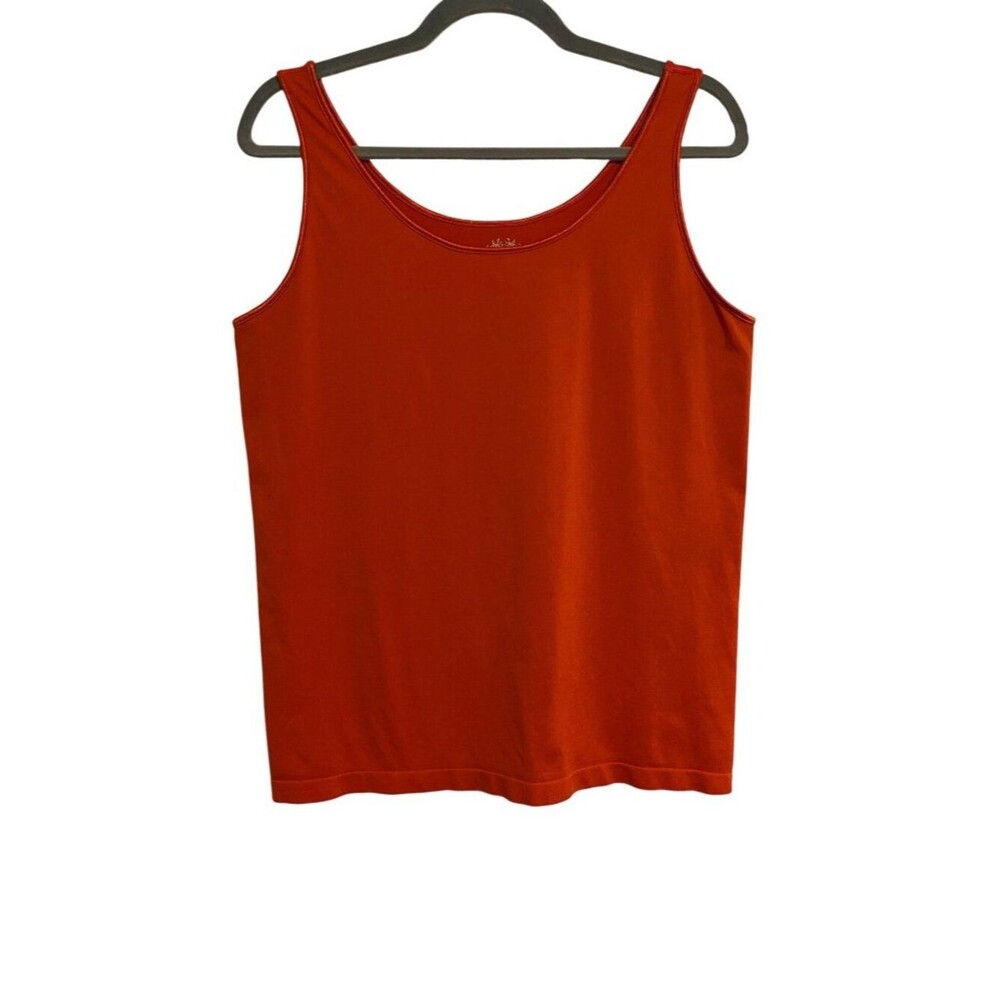 Cato Women 18/20W Orange Tank Top Stretch Sleeveless Knit Layering Casual Comfy